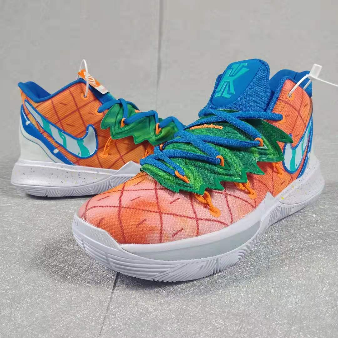 2019 Men Nike Kyrie Irving 5 Orange Green Blue Shoes - Click Image to Close
